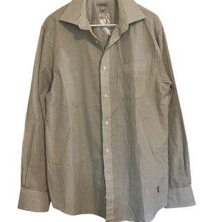 New J. Peterman Men's Green Plaid Long Sleeve Button Up Shirt Size Medium